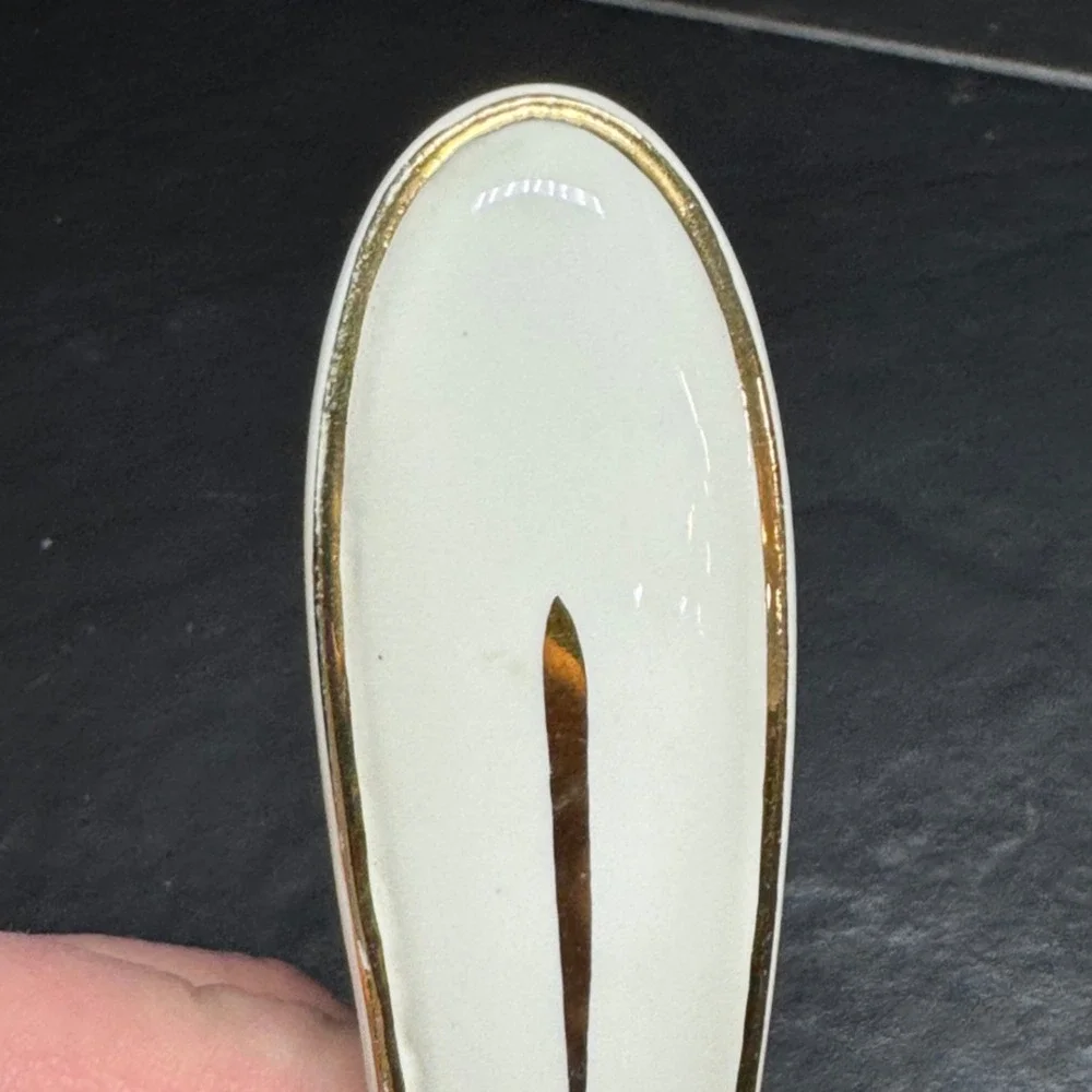 Vintage Bavaria Porcelain Floral‎ Cake Server Gold Trim German China 5706